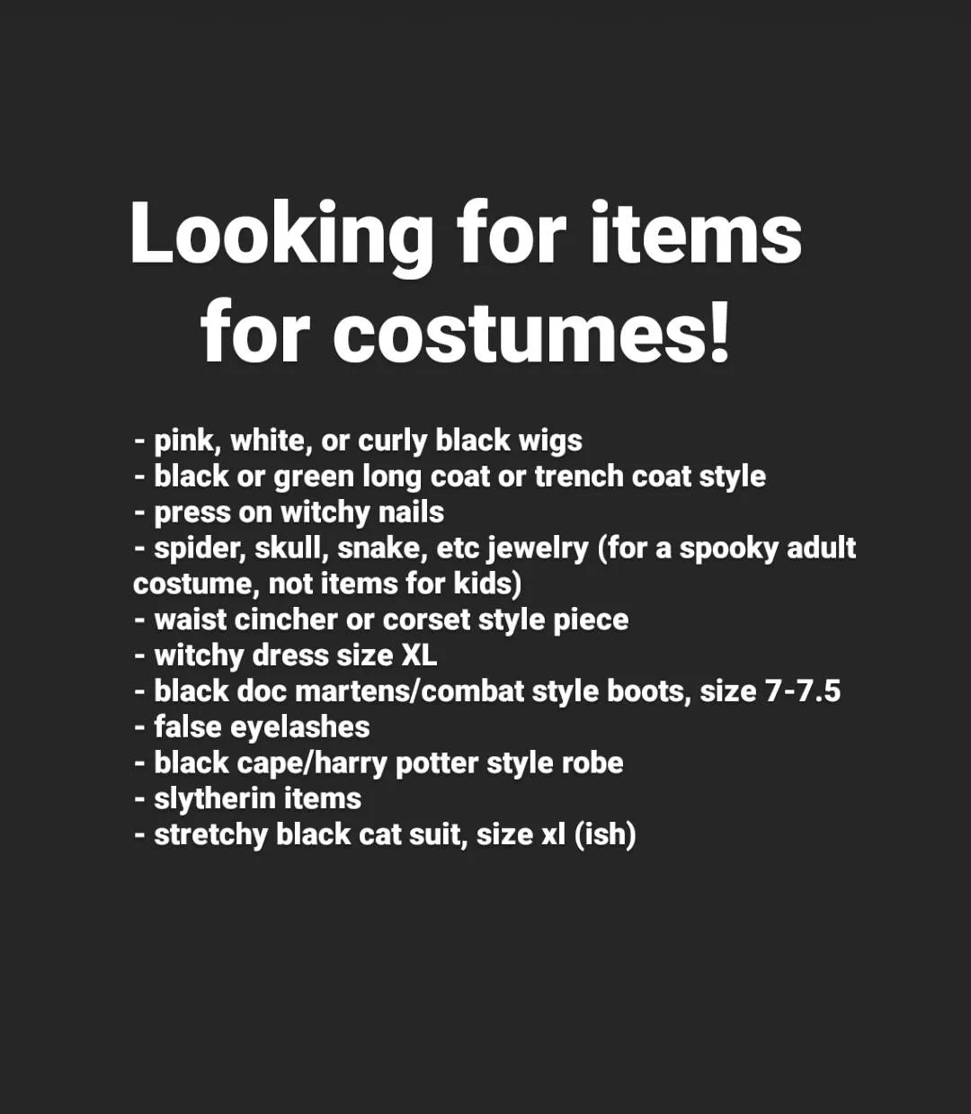 ISO Costume Items photo 1