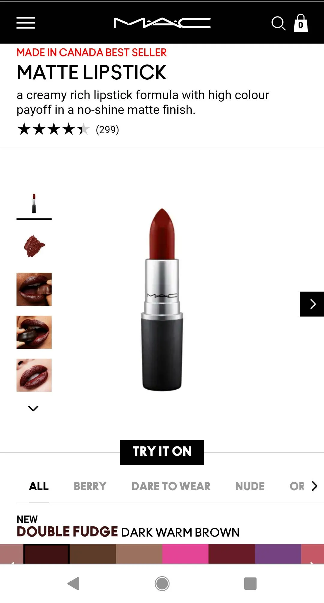 MAC Double Fudge Lipstick photo 1