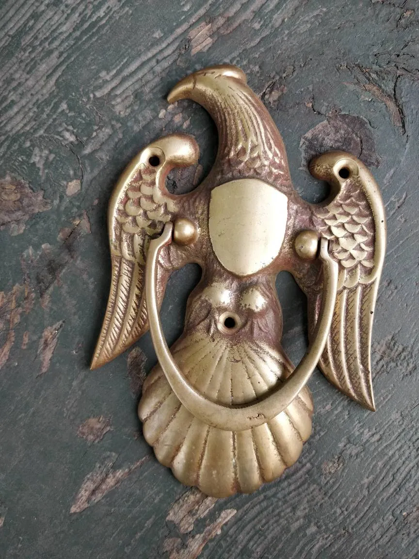 Vintage Brass Eagle Door Knocker photo 1