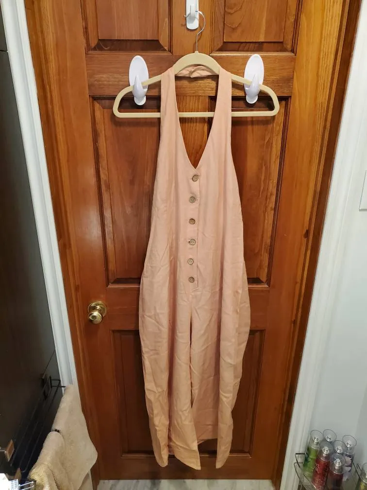 Peach Linen Jumpsuit photo 1