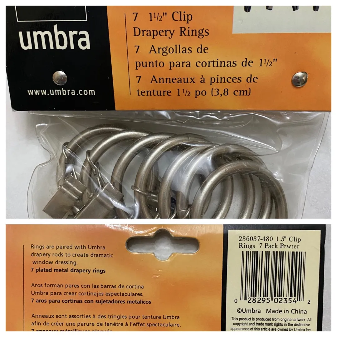 Umbra Plated Metal Drapery Rings photo 1