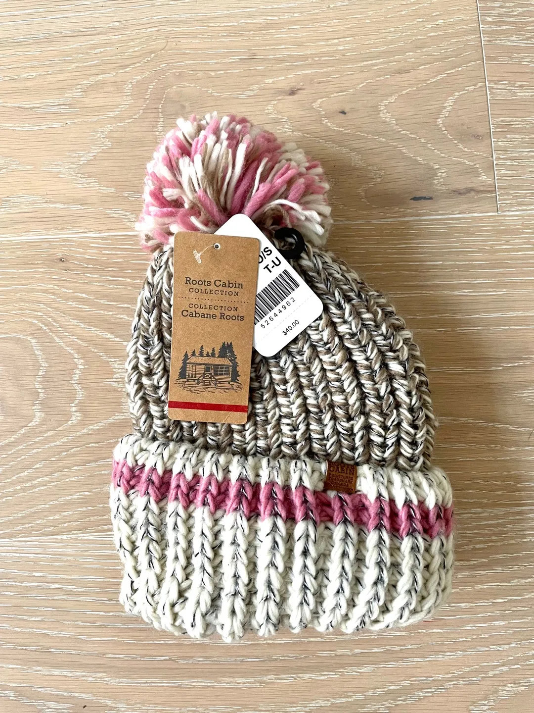 NWT Roots Cabin Collection Pom Pom Hat photo 1