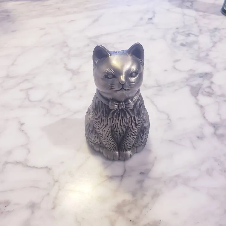 Cat Silver Piggy Bank photo 1