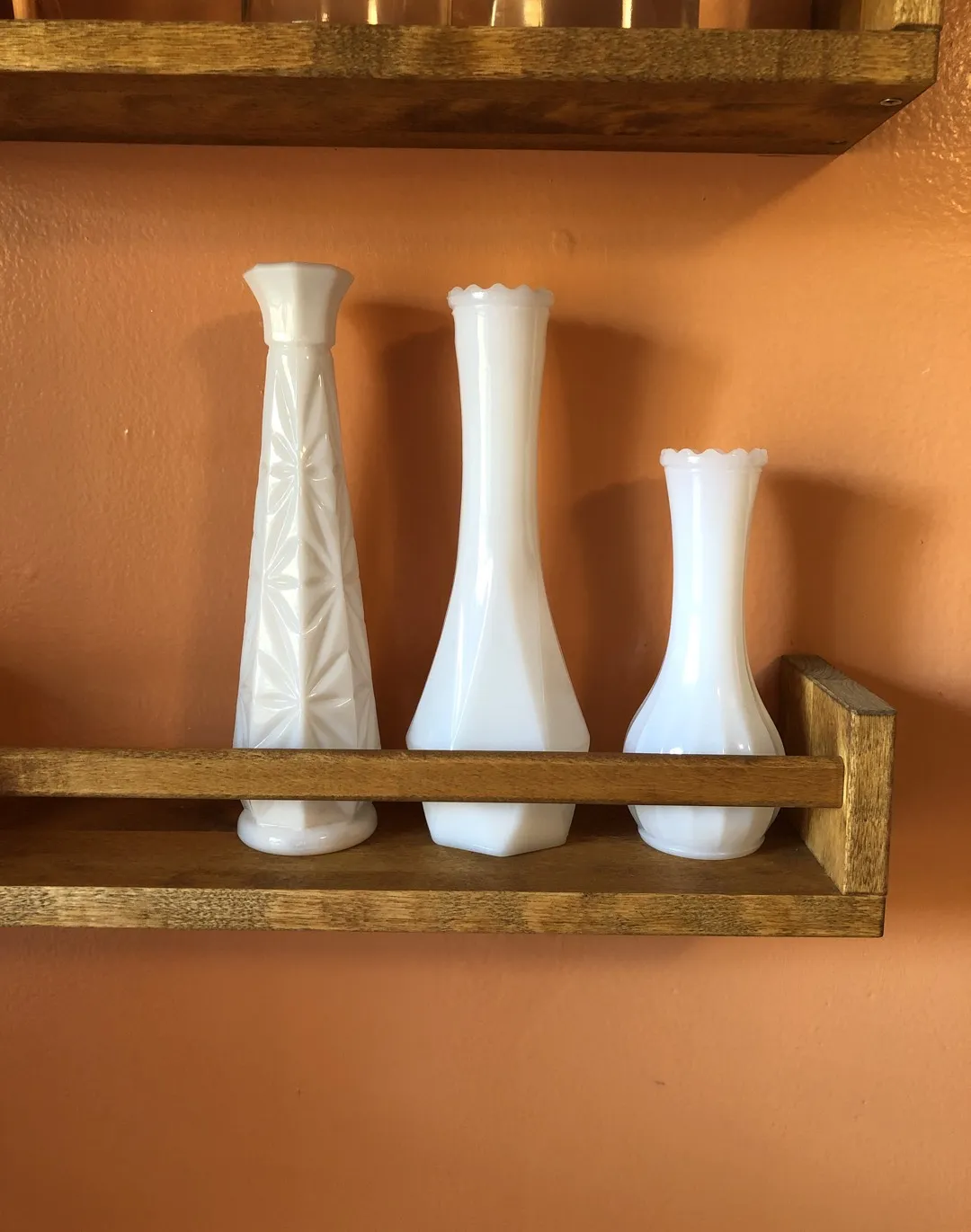 3 Milk Glass Vases photo 1