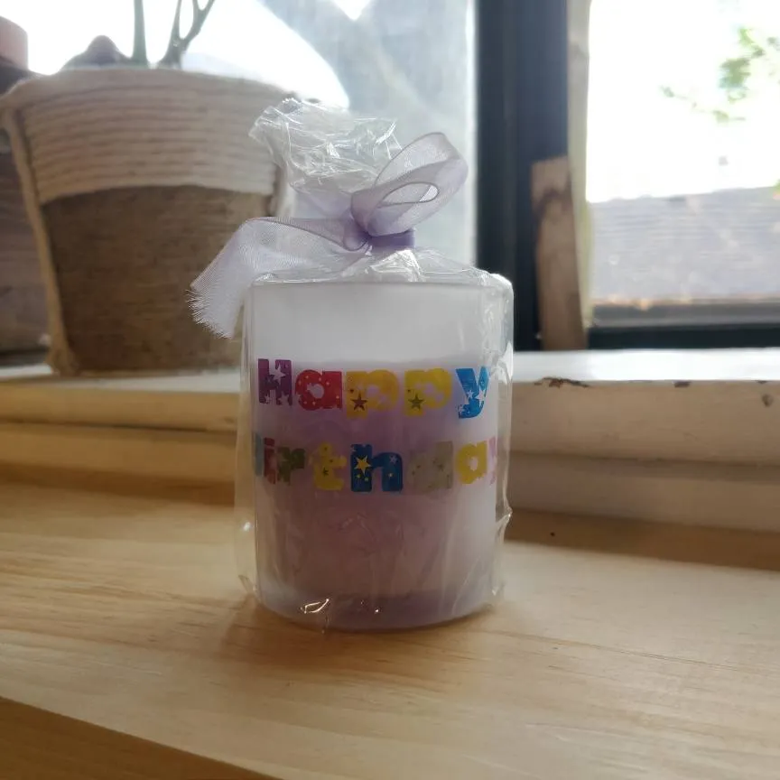 Purple Happy Birthday Candle photo 1