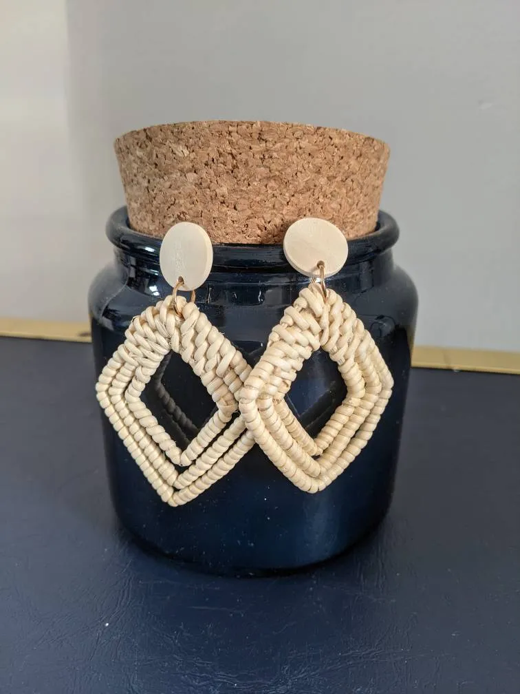 Woven Rattan Earrings photo 1