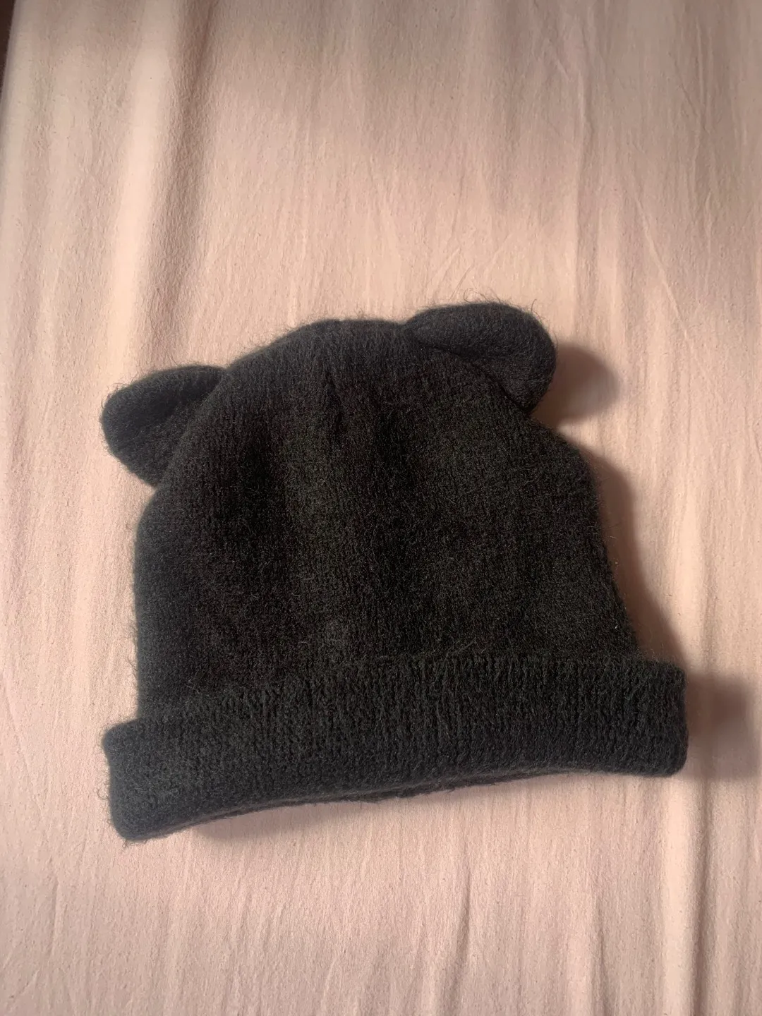 Black Wool Cat-Ear Beanie photo 1