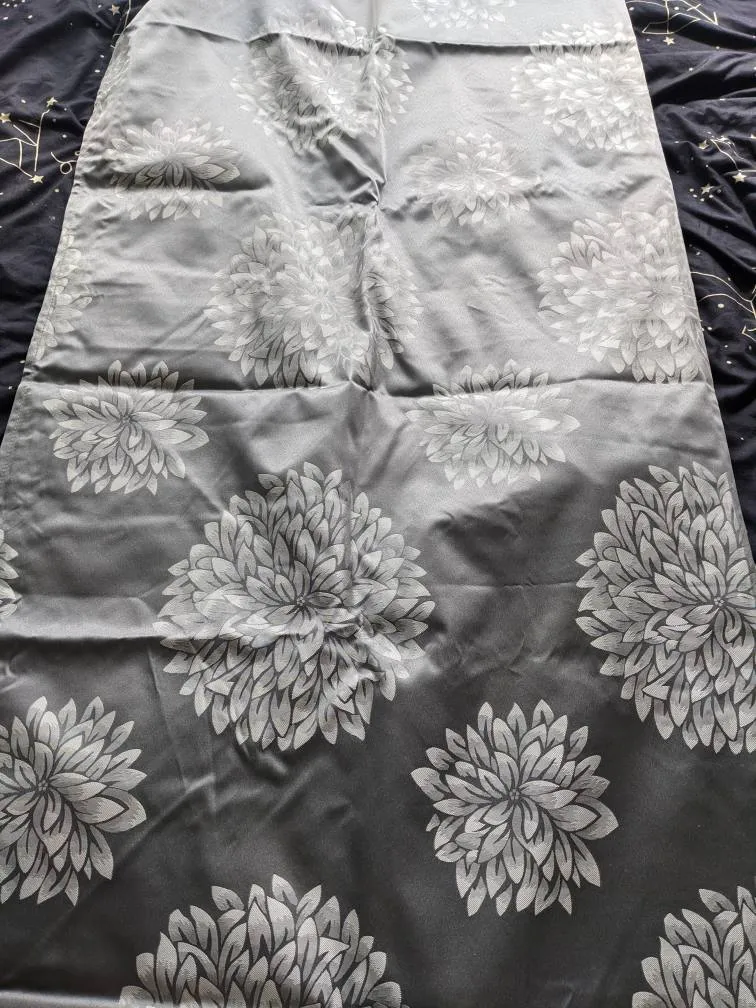 Grey/Silver Blackout Curtains Floor Length (Pair) photo 1