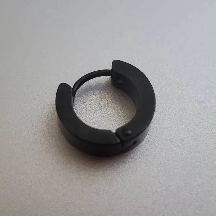 Matte Black Mini Hoop Earring photo 1