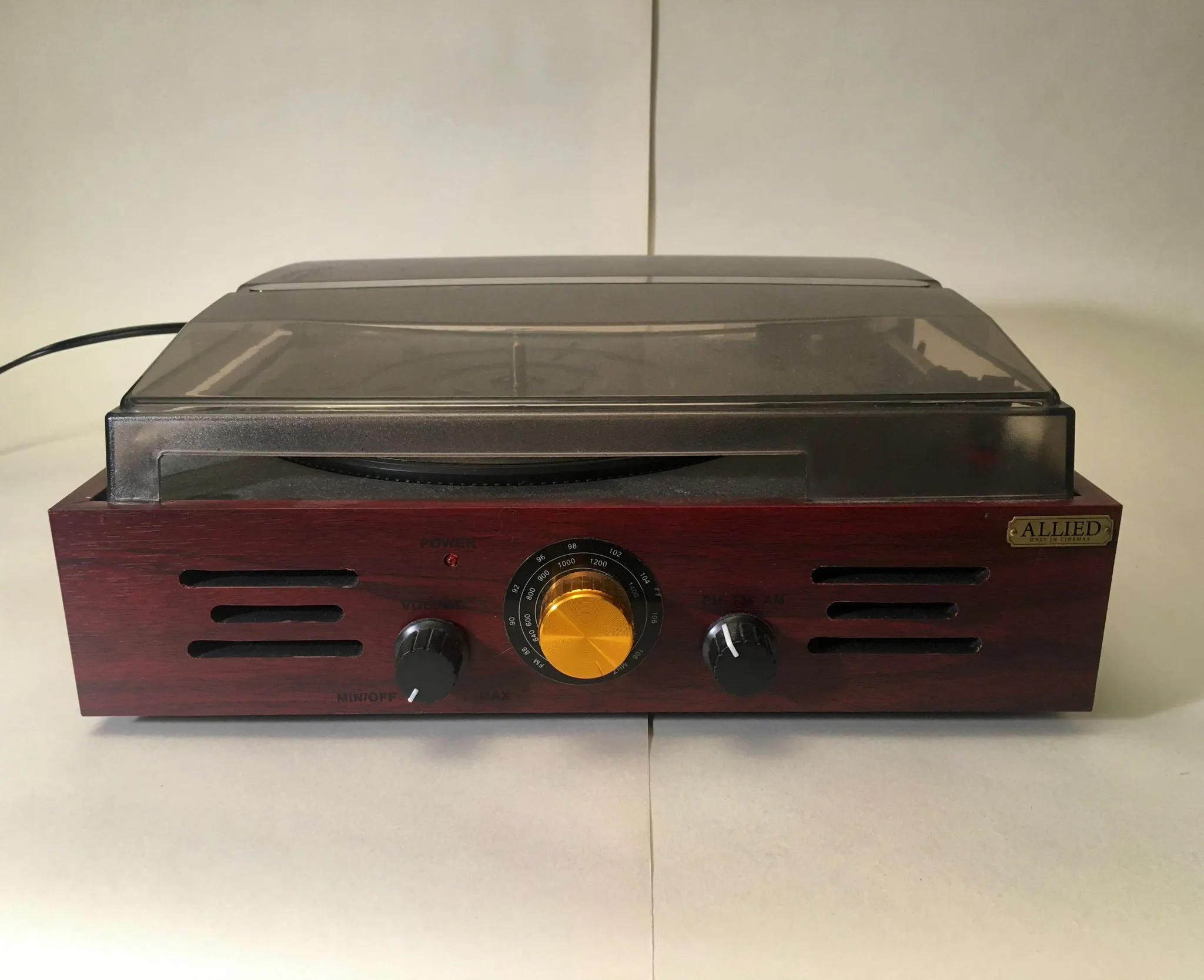 Turntable record player and AM/FM radio photo 1