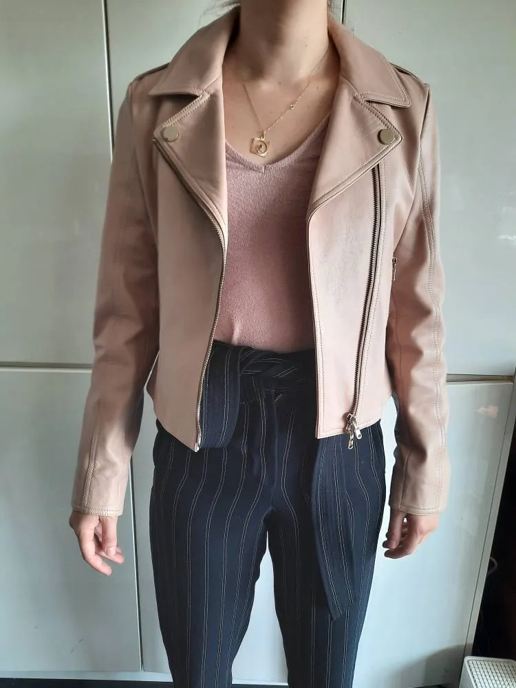 Light Pink Leather Jacket photo 1