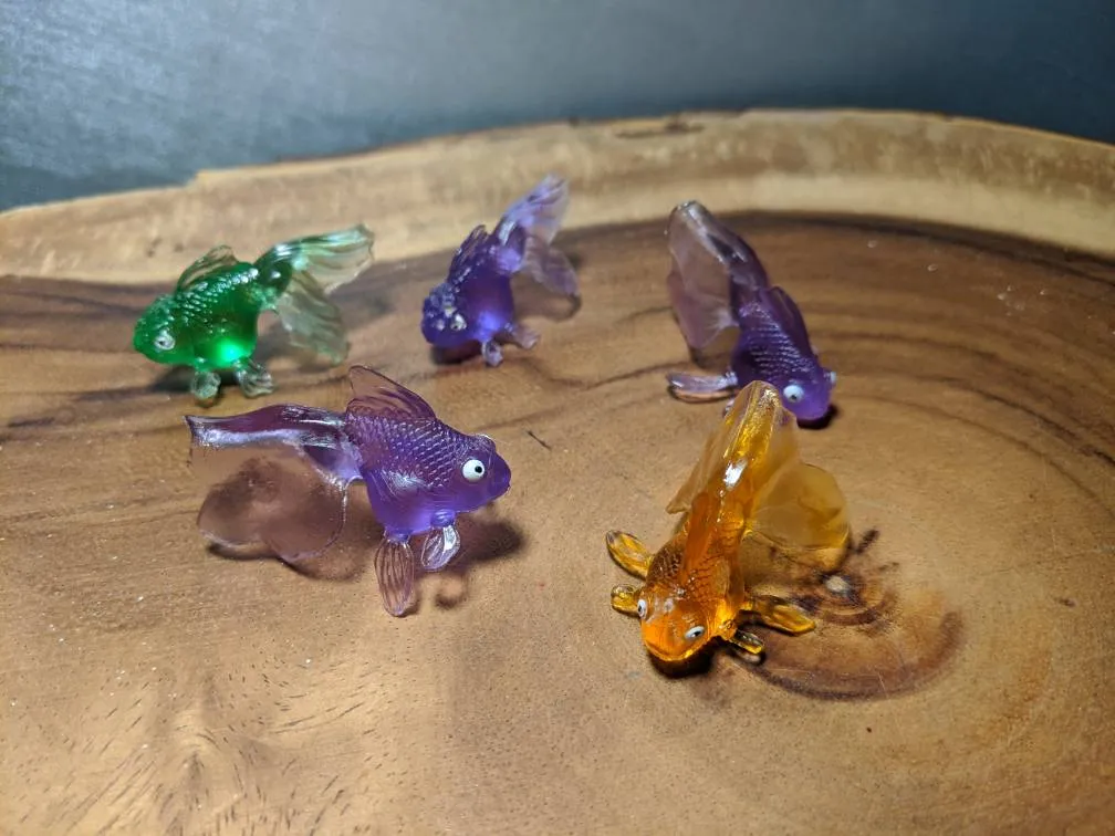 Small plastic goldfish embeds for soap making photo 1