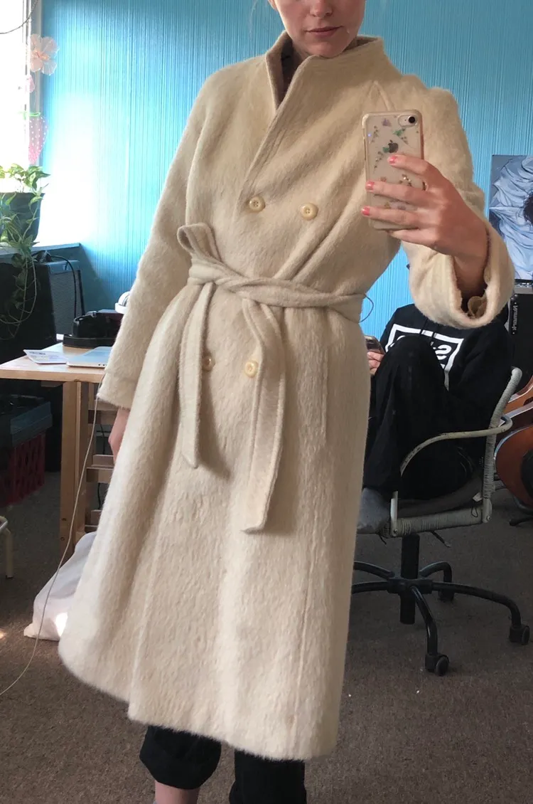 Vintage Cream Mohair Coat photo 1