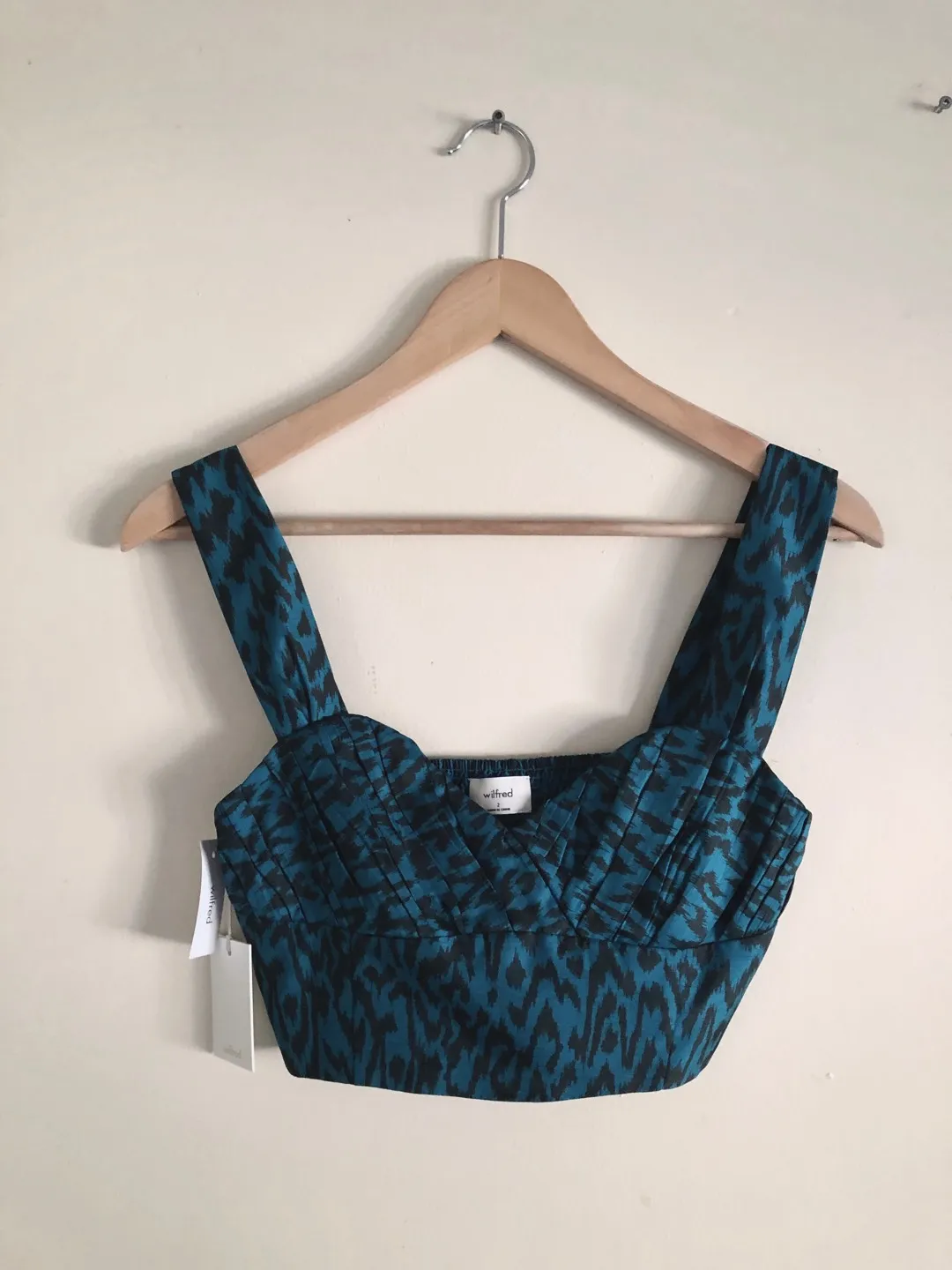 BNWT Aritzia Teal Pattern Top photo 1