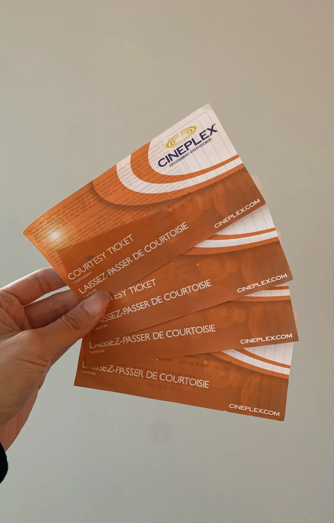 Cineplex Courtesy Tickets photo 1