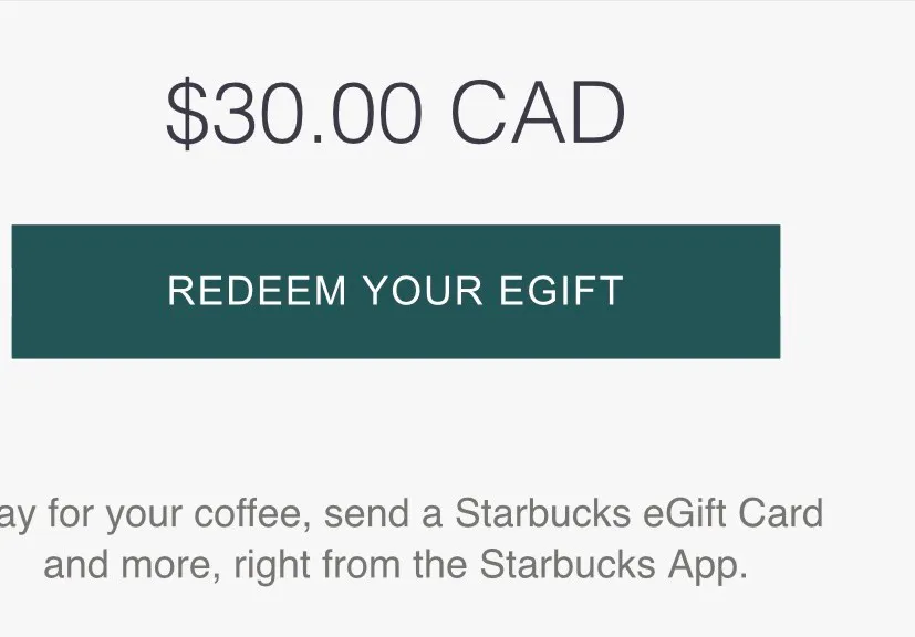 $30 Starbucks GC photo 1