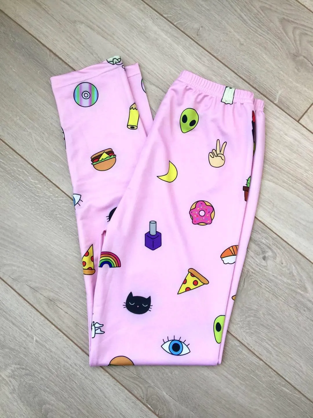 🆕 OOAK Illustrated Pink Leggings (XS) photo 1