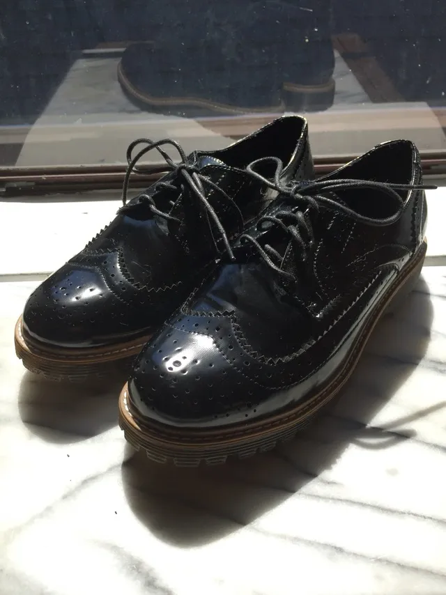 Women's Faux Leather Brogues - Size 8 - 9 photo 1