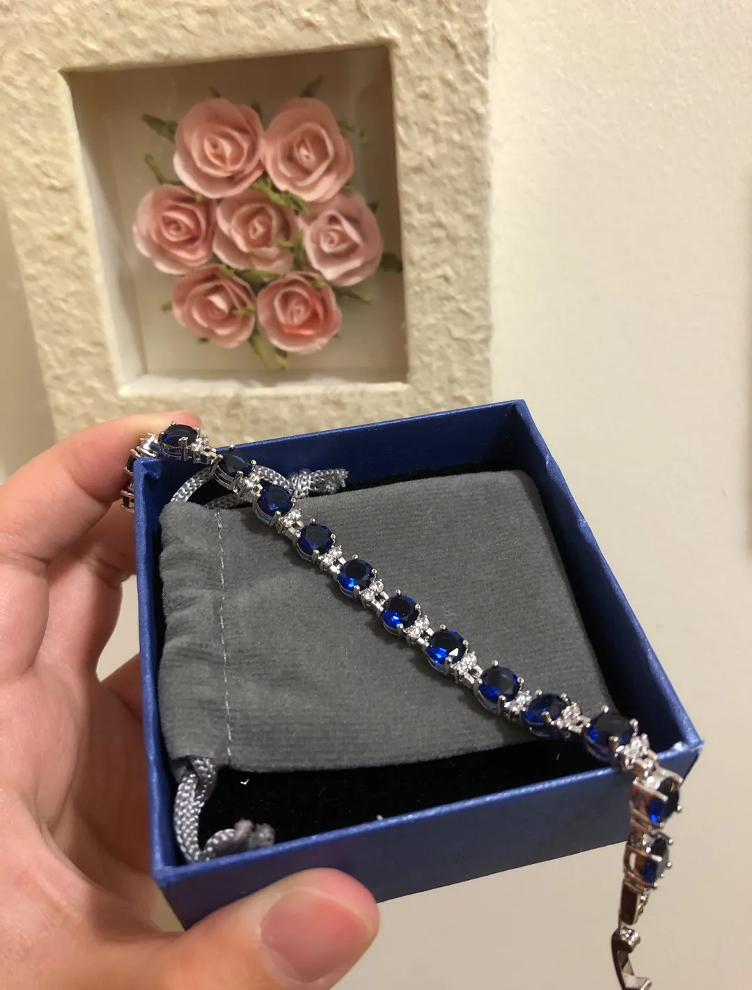 Silver And Blue Tennis Bracelet photo 1