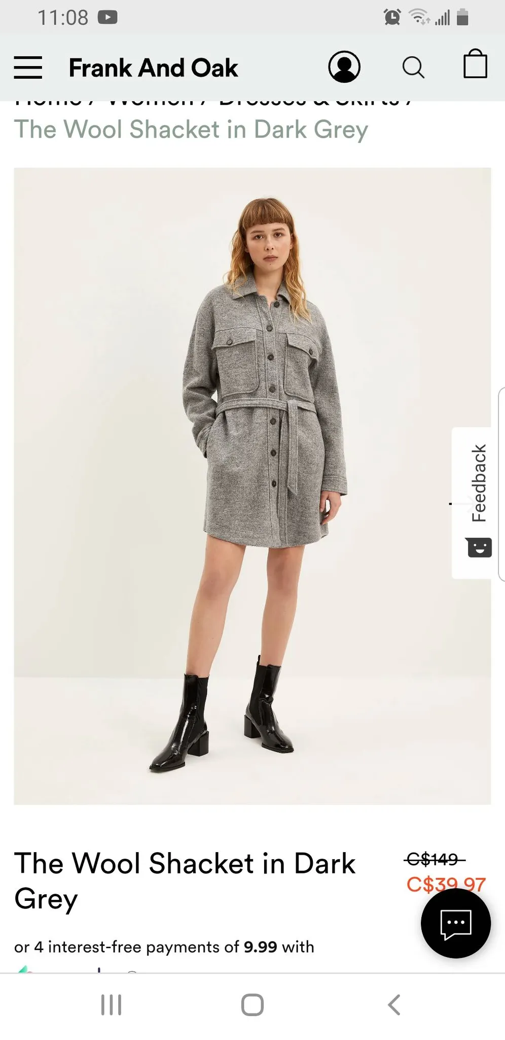 Frank And Oak Grey Shacket photo 1