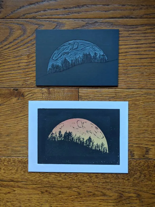Moonrise Linocut Print photo 1