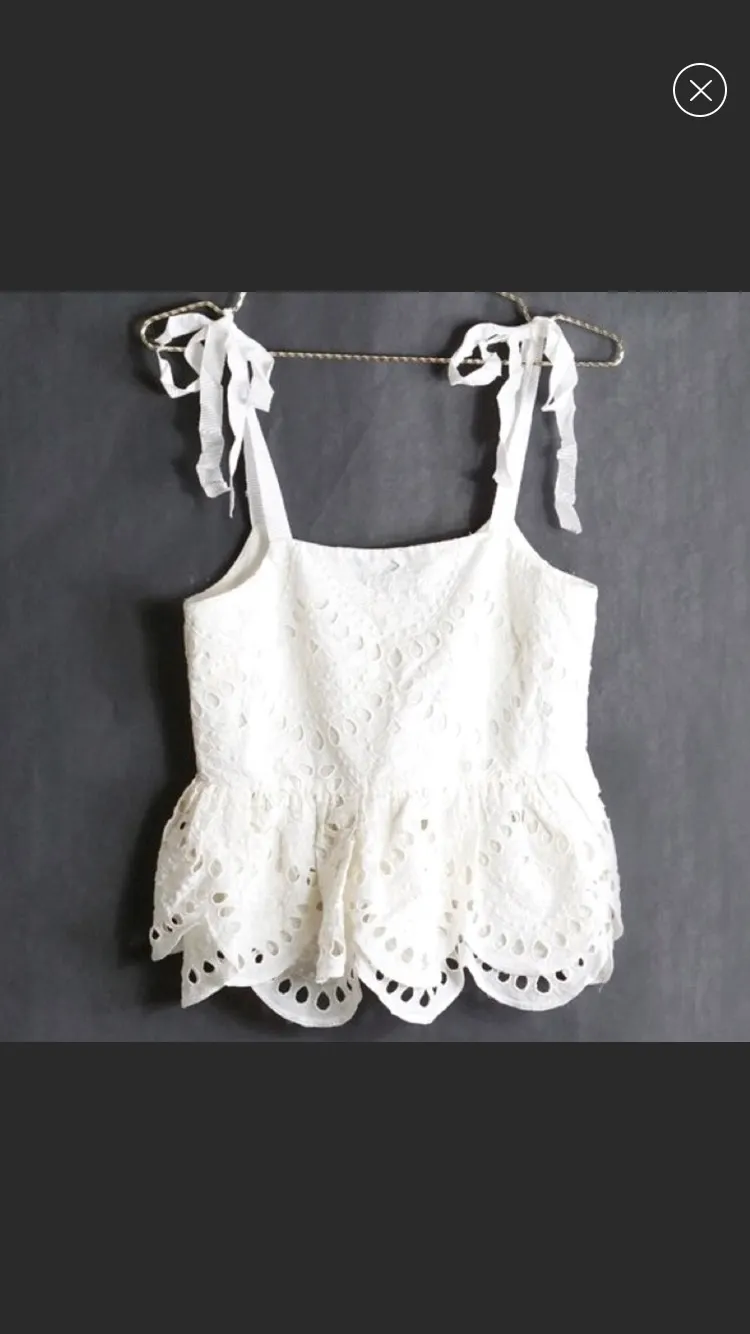 J.Crew White Floral Eyelet Tank BNWT photo 1