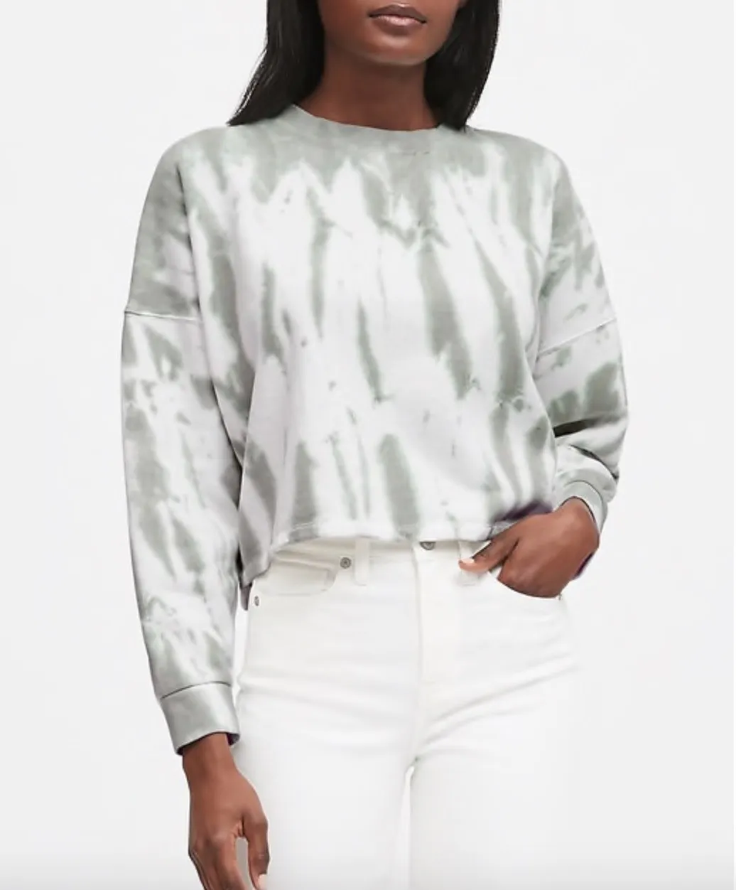 BNWT Sage Tie Dye Crop Sweater (L) photo 1