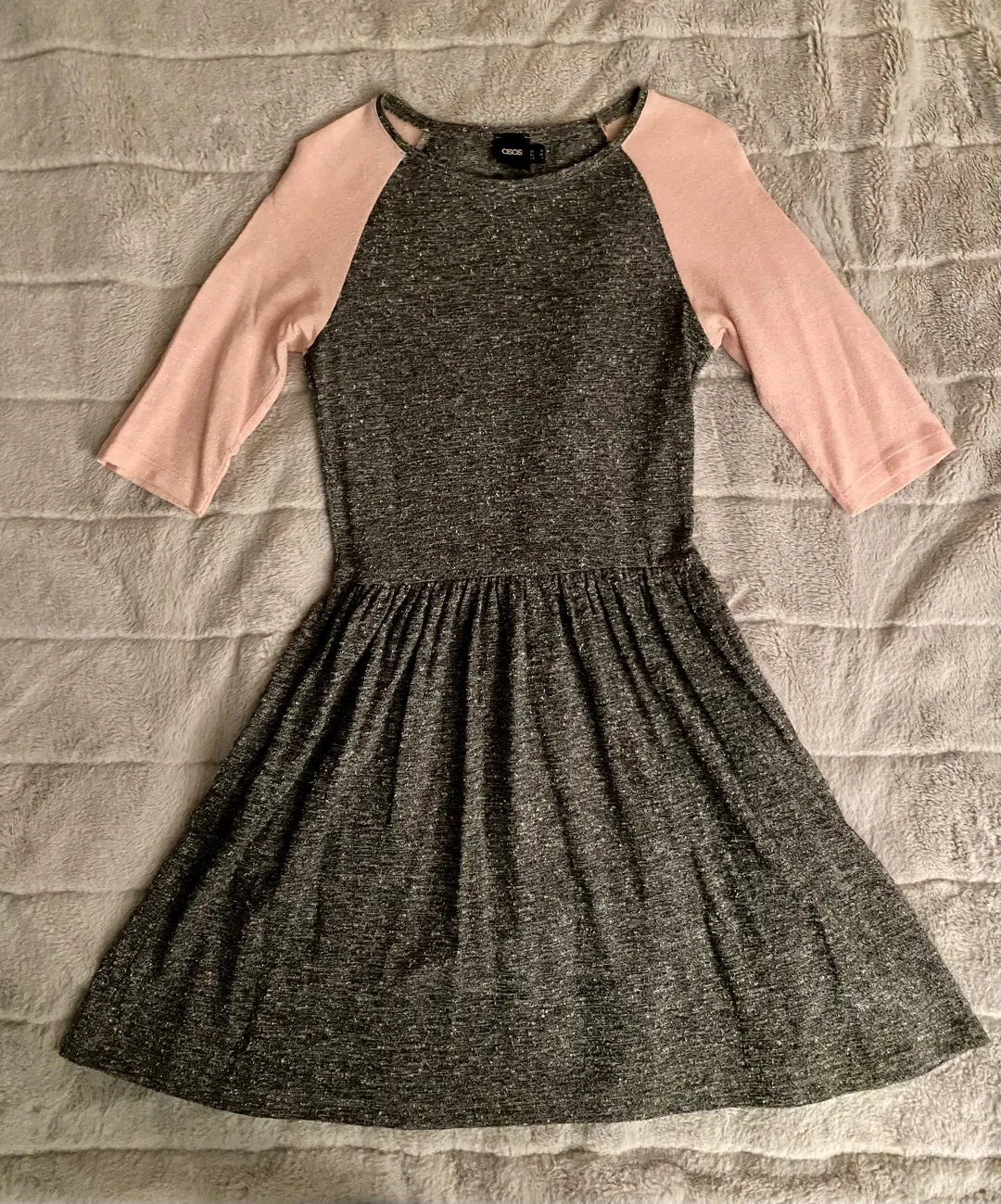 Pink/heather grey raglan skater dress photo 1