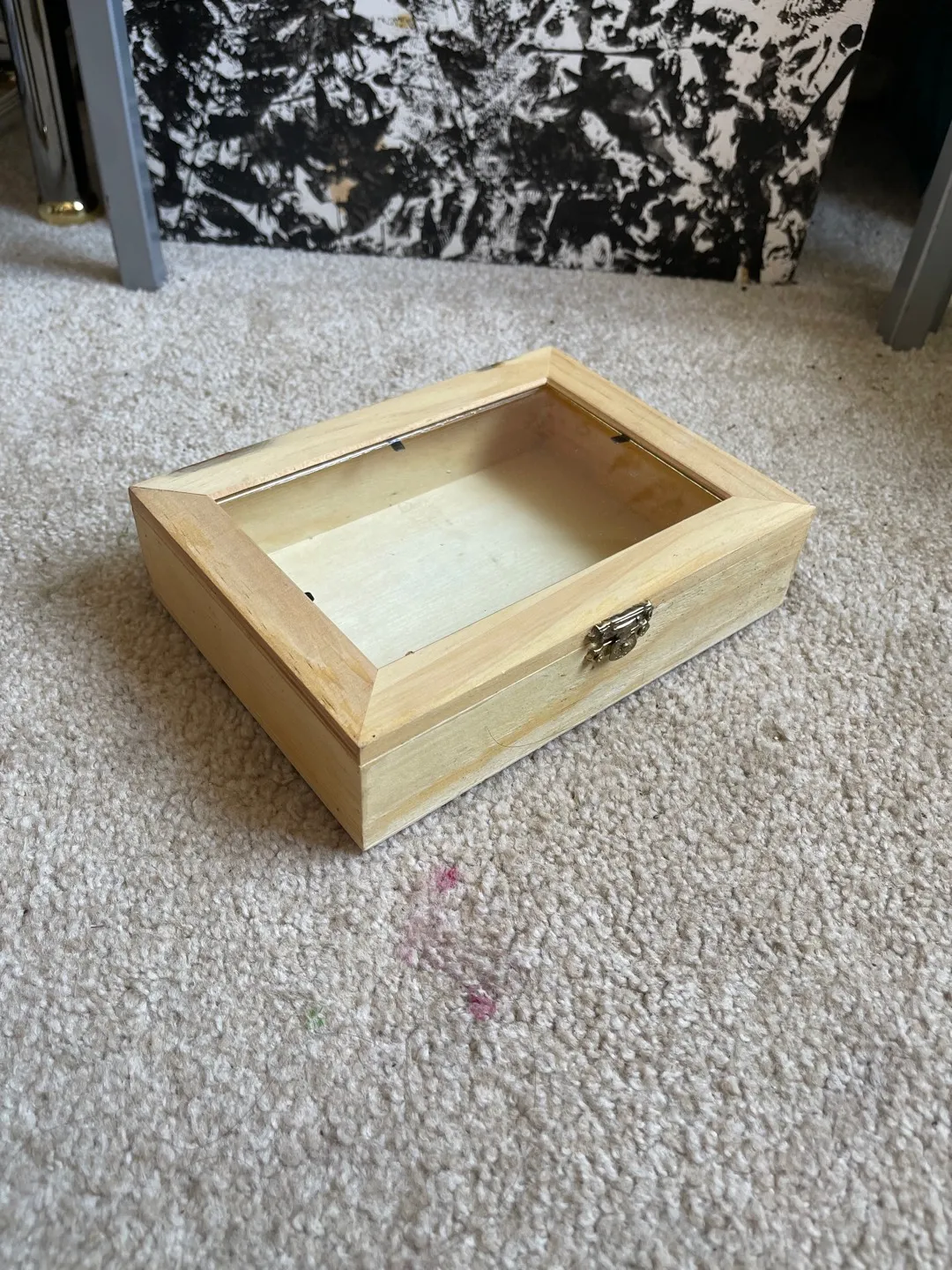 Glass Top Wooden Box photo 1