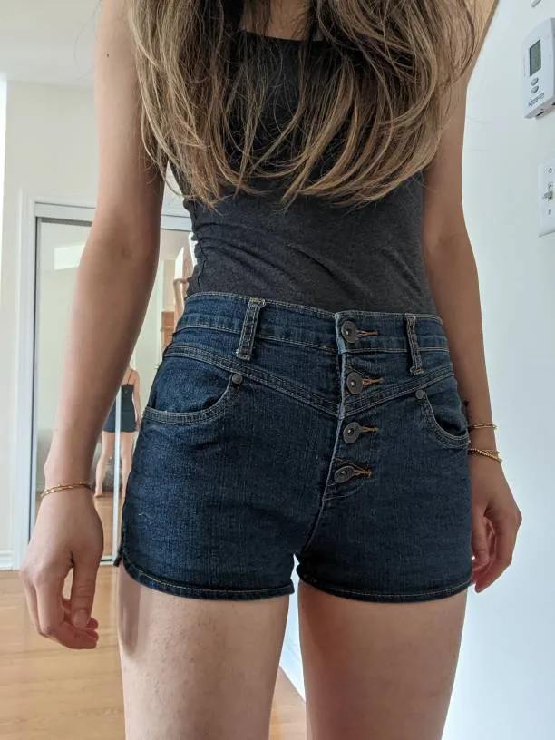 Mid- High Waisted Shorts- Fits Small / Xsmall photo 1