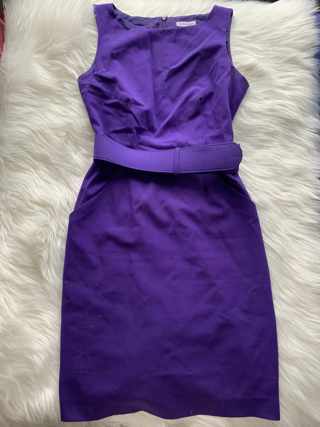 Calvin Klein Purple Work Dress Size 6 photo 1
