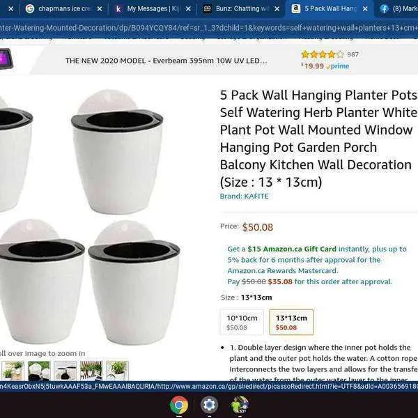 self watering inserts for 13cm by 13 cm pots photo 1