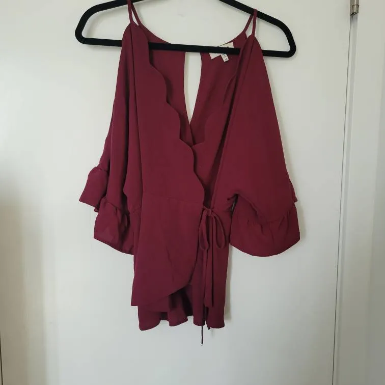 Wrap Blouse Purple Medium photo 1