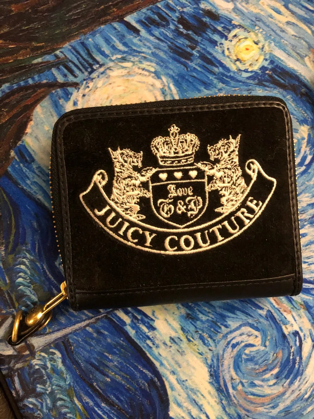 Juicy Couture Bifold Trifold Zip Around Scottie Velour French... photo 1