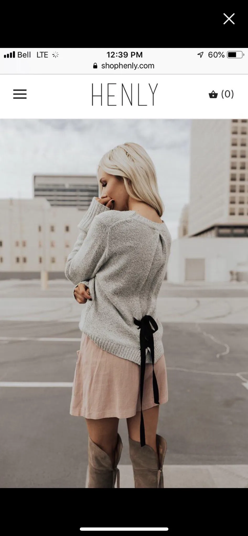 Henly Sweater With Tie Size Small photo 1