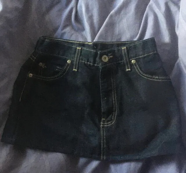 Dark denim miniskirt photo 1