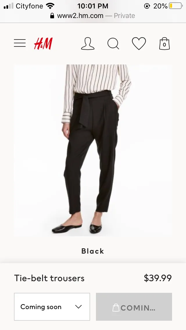 Black High Waist Tie Pants (0) photo 1