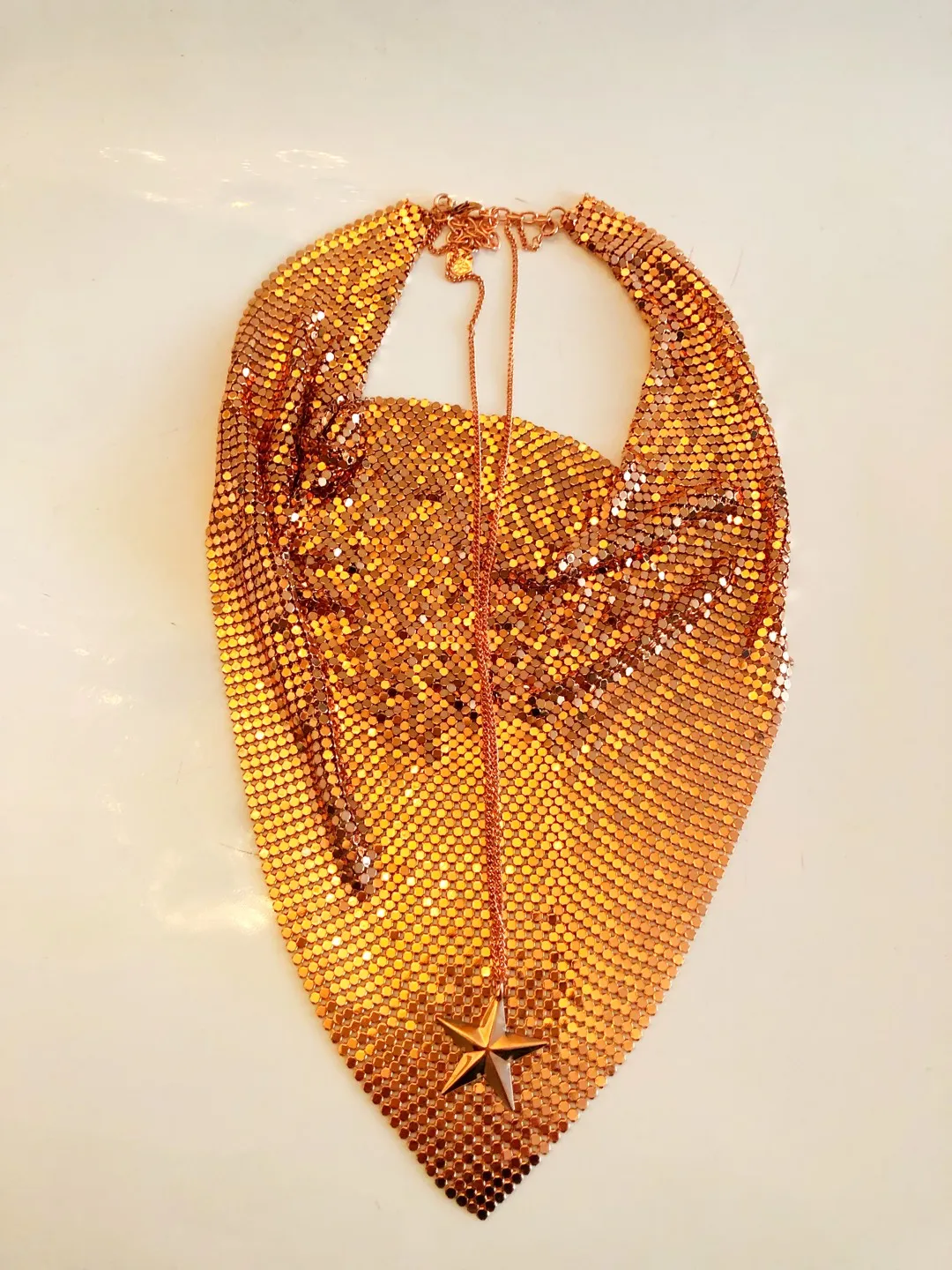 Paula Abdul Rose Gold Mesh Necklace New photo 1