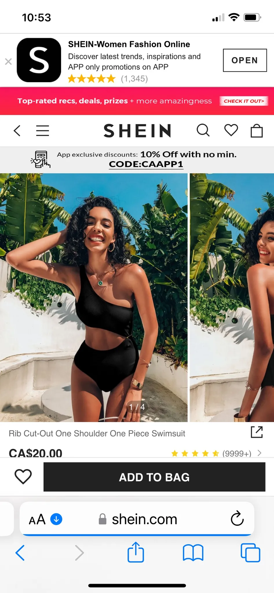 Black Shein Swimsuit photo 1