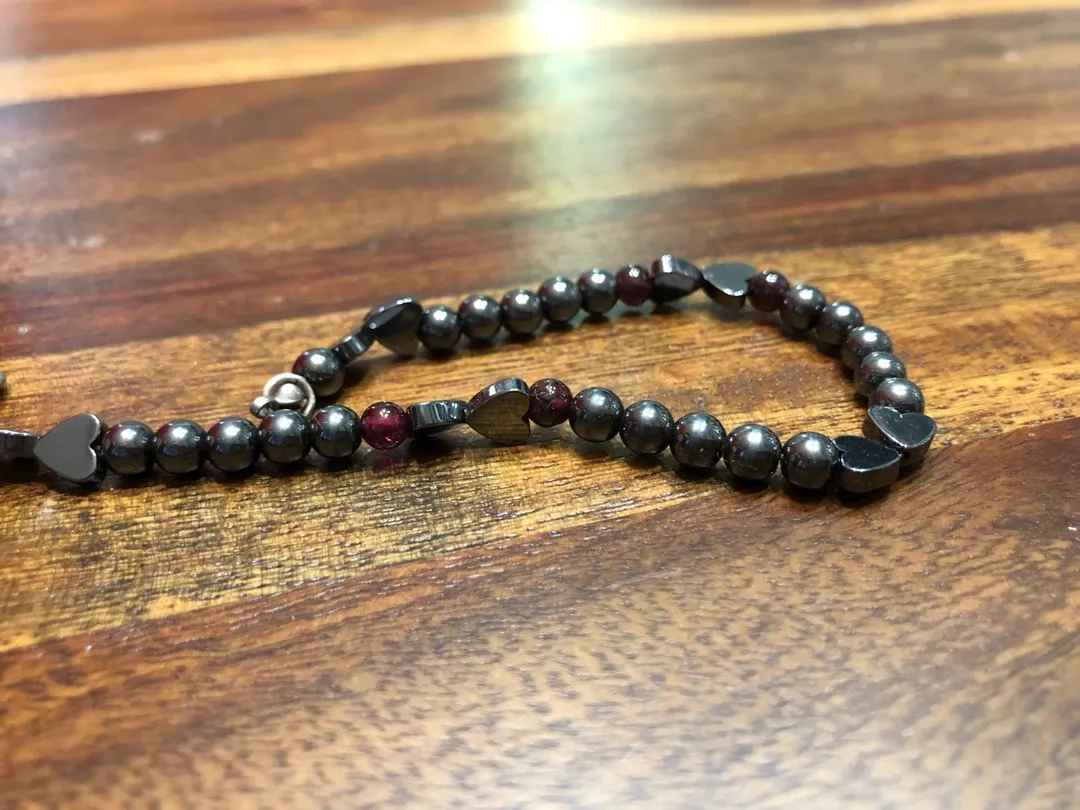 EUC Hematite and Garnet Bracelet photo 1
