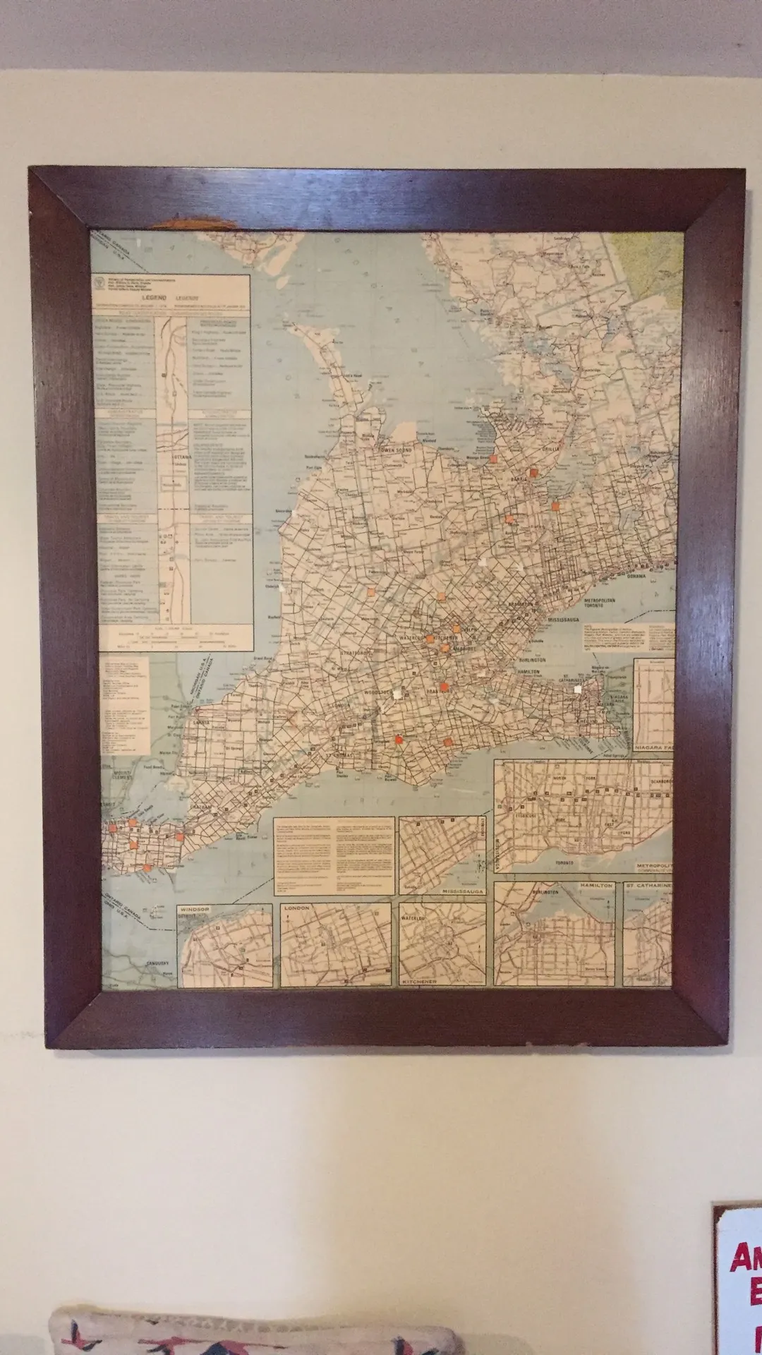 Framed Map of Southern Ontario photo 1