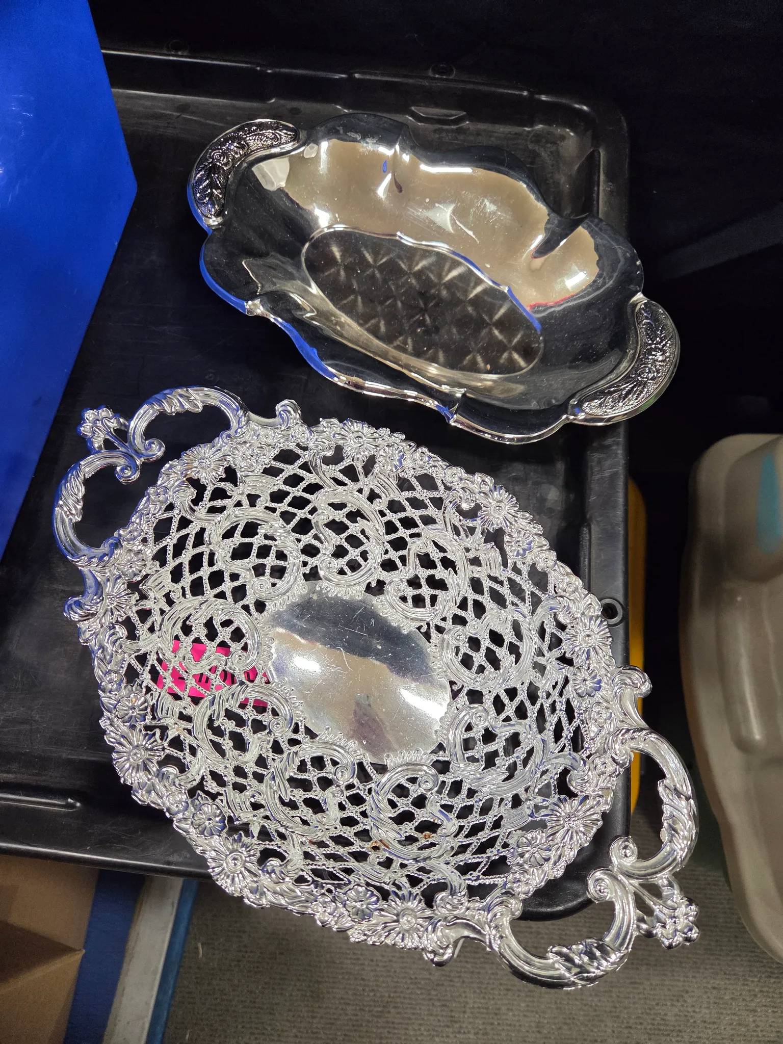 Fancy silver bread baskets photo 1