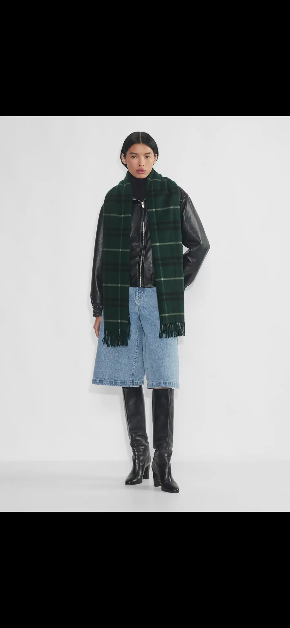 TNA Green Tartan Scarf photo 1