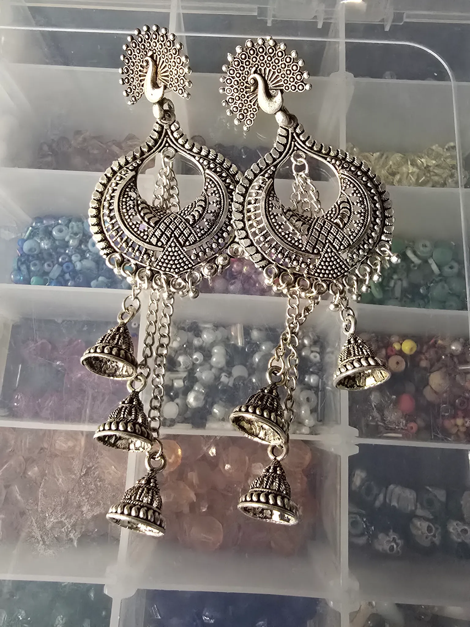 Peacock Jhumka Earrings  photo 1