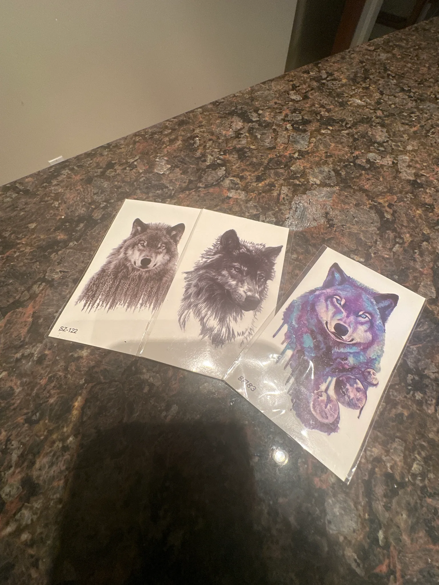 Wolf small temporary tattoos photo 1