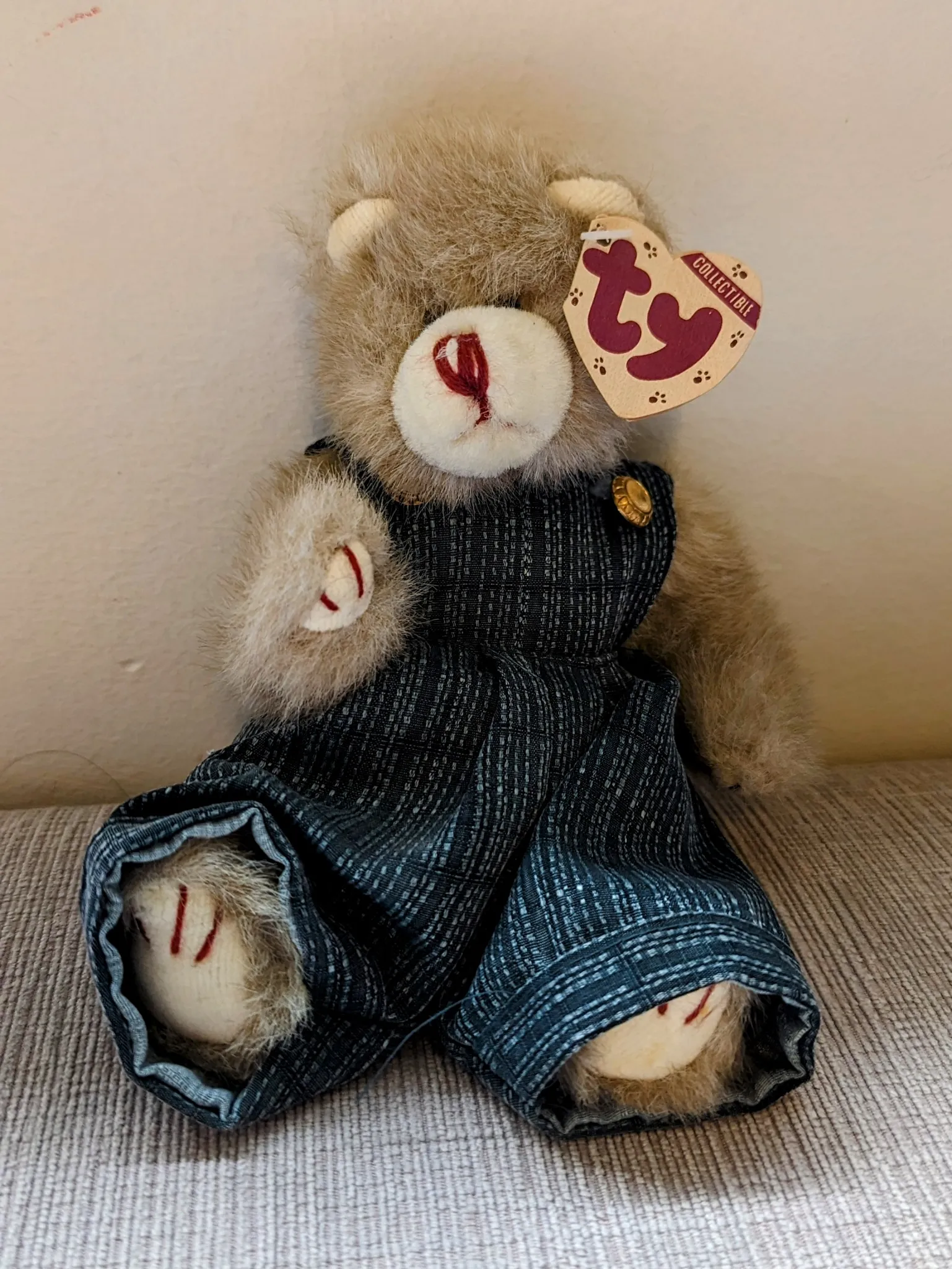 TY Bear with Coveralls photo 1