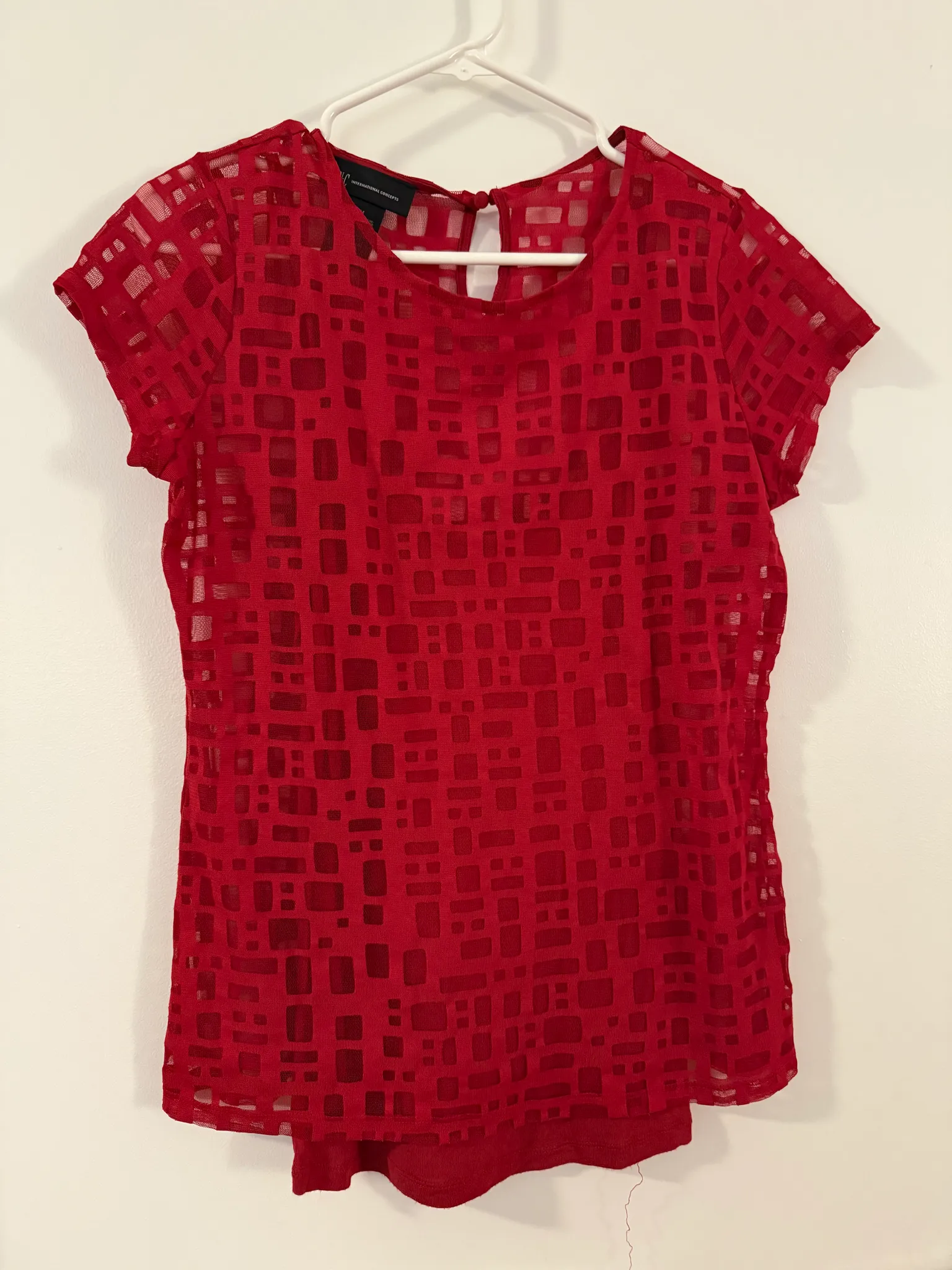 INC International Concepts Geometric Mesh Top photo 1