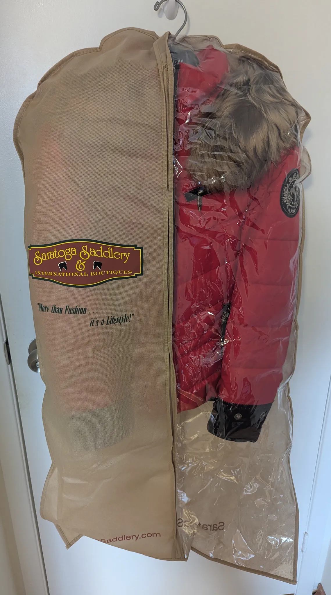 Brand New M.Miller Red Fur-Trimmed Puffer Jacket photo 1