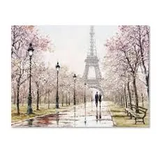pastel wall painting art of paris and coco chanel photo 1