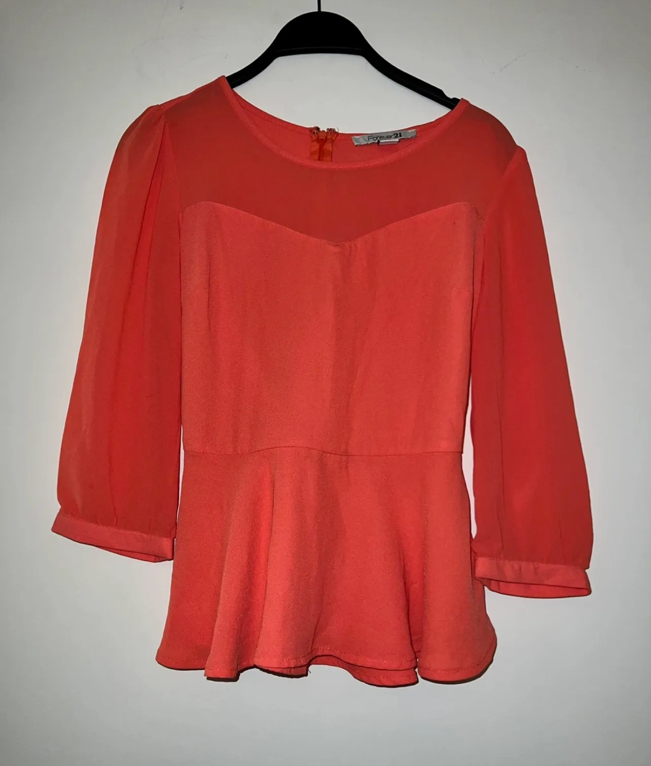 Orange sheer blouse photo 1